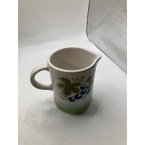 Harmony‎ House Blue Grapes Iron Stone Pitcher Creamer Oven Detergent Proof Japan